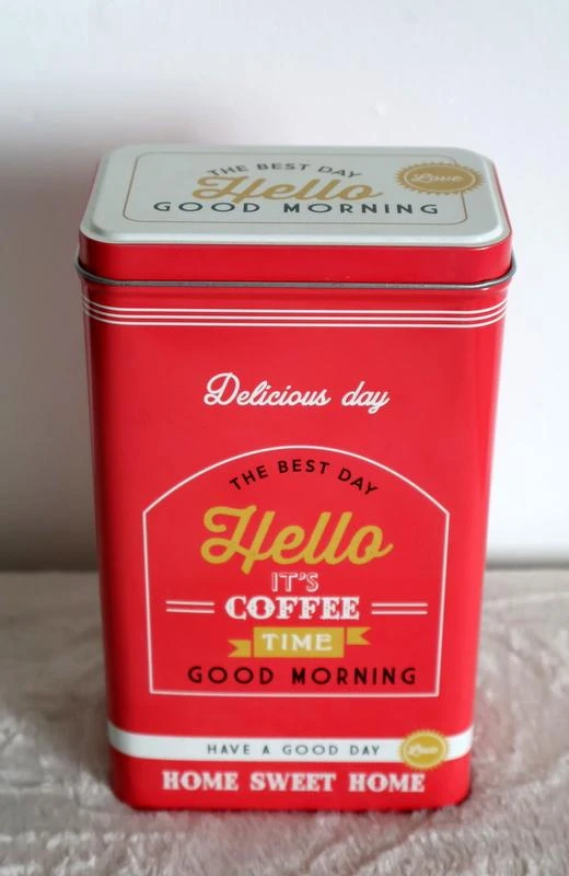 Lata de café Vintage 1500ml, vermelho e branco - Novo - Decoração cozinha chique